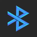 Bluetooth symbol 3d shape wireless technology conceptual icon blue gradient, creative faceted shape