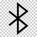 Bluetooth technology icon, network connection web symbol, sharing data for mobile, computer, laptop vector illustration