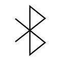 Bluetooth technology icon, network connection web symbol, sharing data for mobile, computer, laptop vector illustration