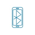 Bluetooth technology linear icon concept. Bluetooth technology line vector sign, symbol, illustration.