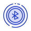 Bluetooth, Ui, User Interface Blue Dotted Line Line Icon