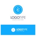 Bluetooth, Ui, User Interface Blue Solid Logo with place for tagline