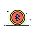 Bluetooth, Ui, User Interface Business Flat Line Filled Icon Vector Banner Template