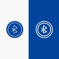 Bluetooth, Ui, User Interface Line and Glyph Solid icon Blue banner Line and Glyph Solid icon Blue banner