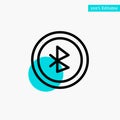Bluetooth, Ui, User Interface turquoise highlight circle point Vector icon
