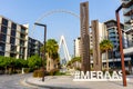 Bluewaters by Meraas, new artificial island in Dubai, with Dubai Eye Ferris Wheel Ain Dubai.