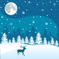 Winter background, landscape. New year and Christmas greeting card. Royalty Free Stock Photo