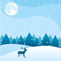 Winter background, landscape. New year and Christmas greeting card. Royalty Free Stock Photo