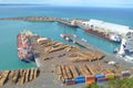 Bluff Hill Walking Track look down Napier port on sunny day