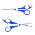 Bluie scissors isolated on white background