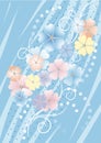 Bluish background with flowers..Background. Wallpa Royalty Free Stock Photo