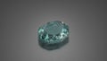 Bluish-green teal gemstone closeup 3D render