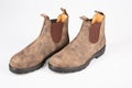 Blundstone brown shoes working boots on white background