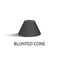 Blunted Cone Isolated Geometric Figure in Black Royalty Free Stock Photo