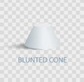 Blunted Cone Isolated Geometric Figure in White Royalty Free Stock Photo