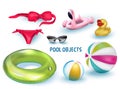 POOL OBJECTS. Rubber toys for swiming pool Royalty Free Stock Photo