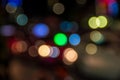 Blur abstract bokeh of street city night light background. Royalty Free Stock Photo