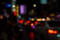 Blur abstract bokeh of street city night light background. Royalty Free Stock Photo