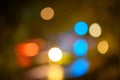 Blur abstract bokeh of street city night light background and texture Royalty Free Stock Photo