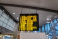 Blur of Arrivals and departure board at international airport. Scoreboard airport departures schedule, blur backdrop Royalty Free Stock Photo