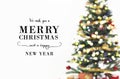 Blur background Christmas tree decorative with bokeh light Royalty Free Stock Photo