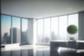 Blur background of empty modern office background in city center . Workspace interior design . Royalty Free Stock Photo