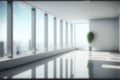Blur background of empty modern office background in city center . Workspace interior design . Royalty Free Stock Photo