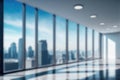 Blur background of empty modern office background in city center . Workspace interior design . Royalty Free Stock Photo