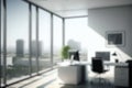 Blur background of empty modern office background in city center . Workspace interior design . Royalty Free Stock Photo