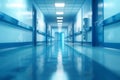 blur background professional hospital hallway minimal text visually appealing graphics calm blue tones crisp highresolution