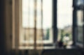 Blur background. room, a window. view of the city. office, city view background