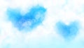 Blur blue sky bokeh heart background. Royalty Free Stock Photo