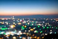 Blur or bokeh abstract lot of lighting at night city landscape background. Out of focus dreamy busy night life effect Royalty Free Stock Photo