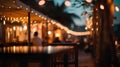 Blur and bokeh of beach bar restaurant for background. Generative Ai. Royalty Free Stock Photo