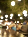 Blur and bokeh of beach bar restaurant for background. Samed, Thailand. Royalty Free Stock Photo