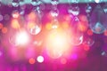 Blur bokeh and colourful crystal chandelier light decor