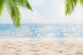 blur bokeh light of calm sea and sky. summertime vacation background concept Royalty Free Stock Photo