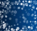 Blur bokeh snowflakes and circle Christmas background Royalty Free Stock Photo