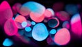 Blur bubbles colorful background neon circles dark AI generated Royalty Free Stock Photo