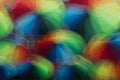 Blur of colorful rainbow umbrellas Royalty Free Stock Photo