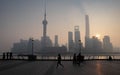 The blur effect of the people are exercise in this area. And Shanghai Bund historical buildings old colonial buildings, Popular