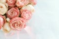 Blur effect, soft focus flowers background with bouquet of pale pink roses Royalty Free Stock Photo