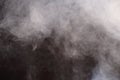 Blur Fluffy Puffs White Smoke Fog Black Background Royalty Free Stock Photo