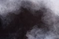 Blur Fluffy Puffs White Smoke Fog Black Background Royalty Free Stock Photo