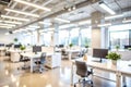 Blur Focus of White Open Space Office Interior Can Be Used as Background Royalty Free Stock Photo