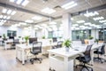 Blur Focus of White Open Space Office Interior Can Be Used as Background Royalty Free Stock Photo