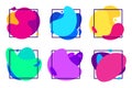 Blur gradients shapes. Organic fluid frame, futuristic colorful gradient liquid frames and blurred free form vector