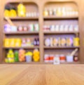 Blur grocery shop shelve