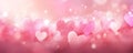 heart background colorful pink for happy valentine, banner Royalty Free Stock Photo