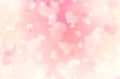 Blur hearts bokeh soft pink background. Royalty Free Stock Photo